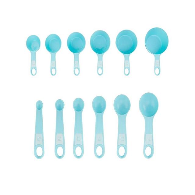 Farberware Baker's Advantage Set of 12 Measuring Cups and Spoons, Aqua