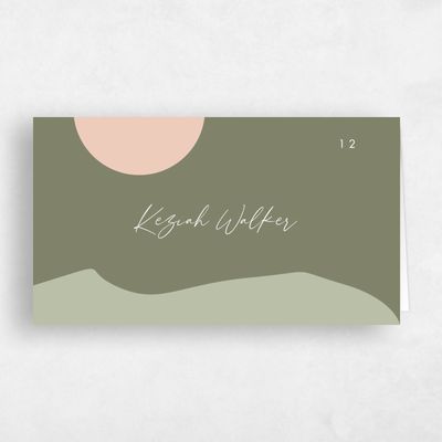Green Geometric Wedding Place Card - Paloverde