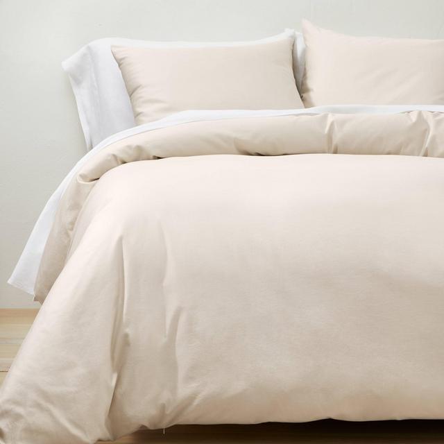 King Supima Washed Sateen Duvet & Sham Set Natural - Casaluna™