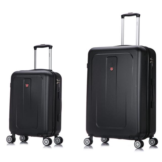DUKAP® Crypto 2-Piece Hardside Spinner Luggage Set in Black