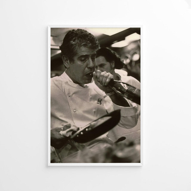 Anthony Bourdain Print, Chef Cooking Poster, Kitchen Wall Decor, Photography Print, Black White Photo Print, Museum Quality Photo Print