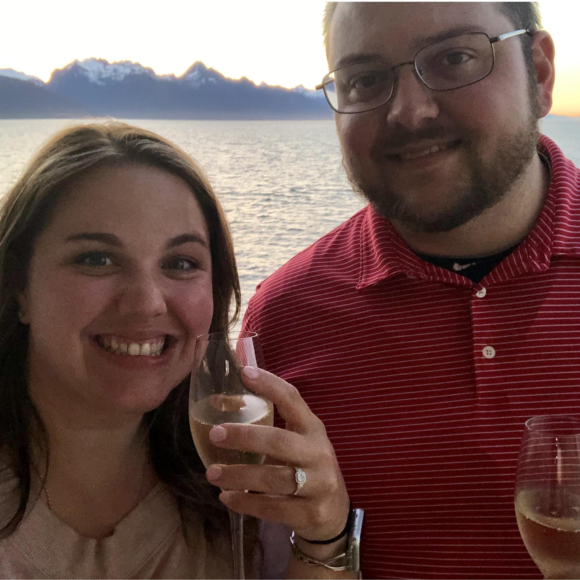 Our first photo as an engaged couple, right after he popped the question! 5/9/2019