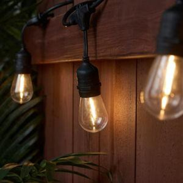 Harbor Breeze 48-ft Plug-in Black Indoor/Outdoor String Light with 24 White -Light LED Edison Bulbs