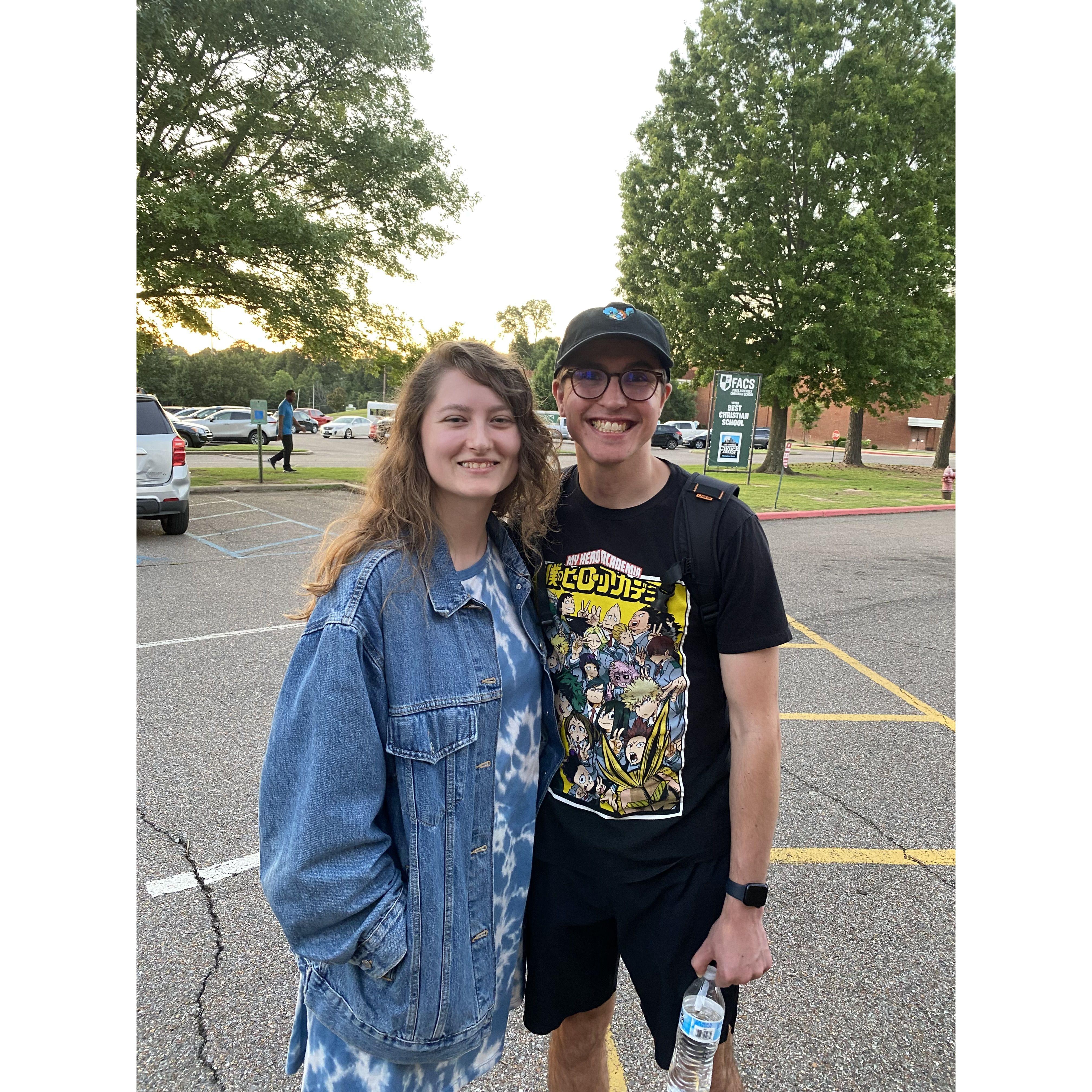 A friend snapped this in the church parking lot. We believe it was sent to Lucas’s coworkers to prove I existed. If y’all are reading this, let us know if that’s true.