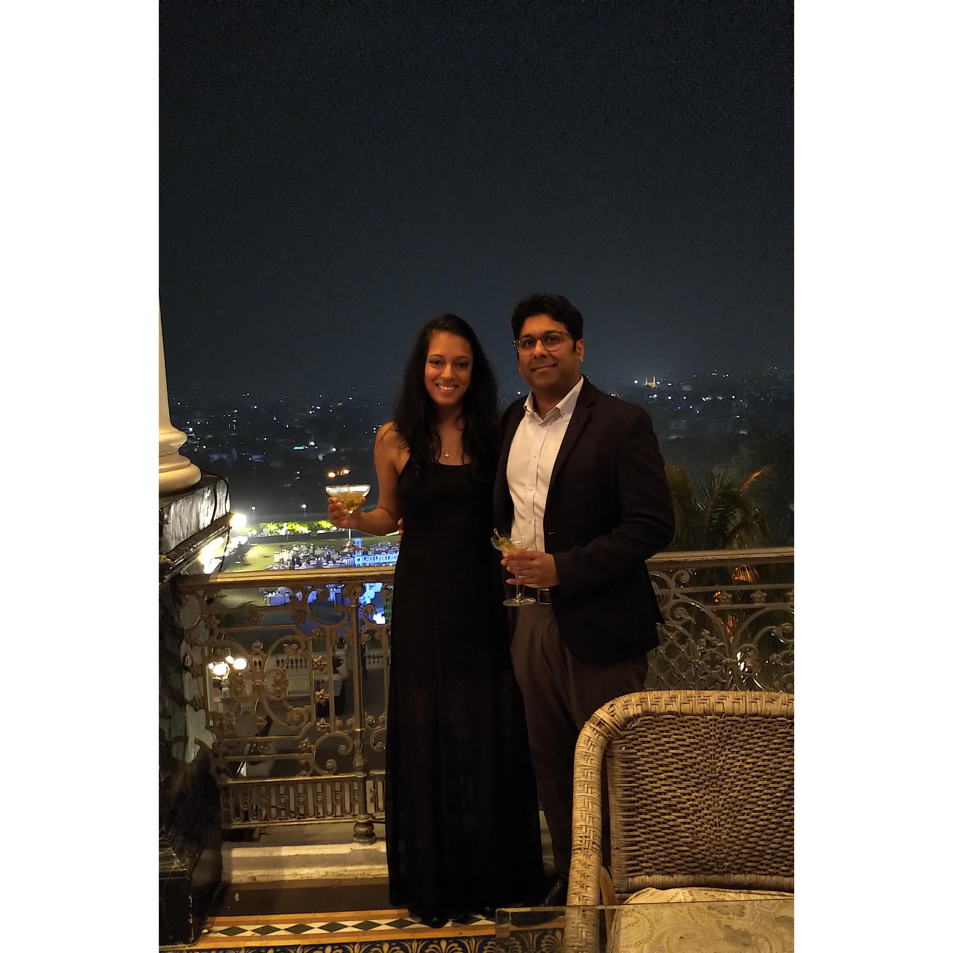 At the Taj Falaknuma, overlooking the city of Hyderabad