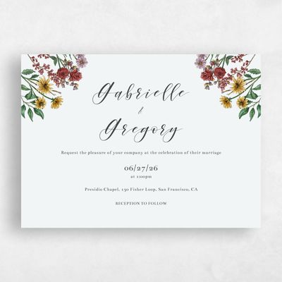 Mist, Grey Wedding Invitation - Mirasol Landscape