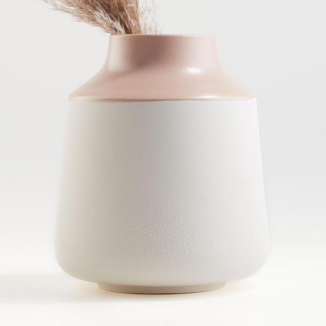 Allondra Rose and White Ceramic Vase