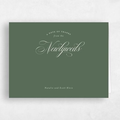 Grayed Hunter, Green Wedding Thank You - Marvis Landscape