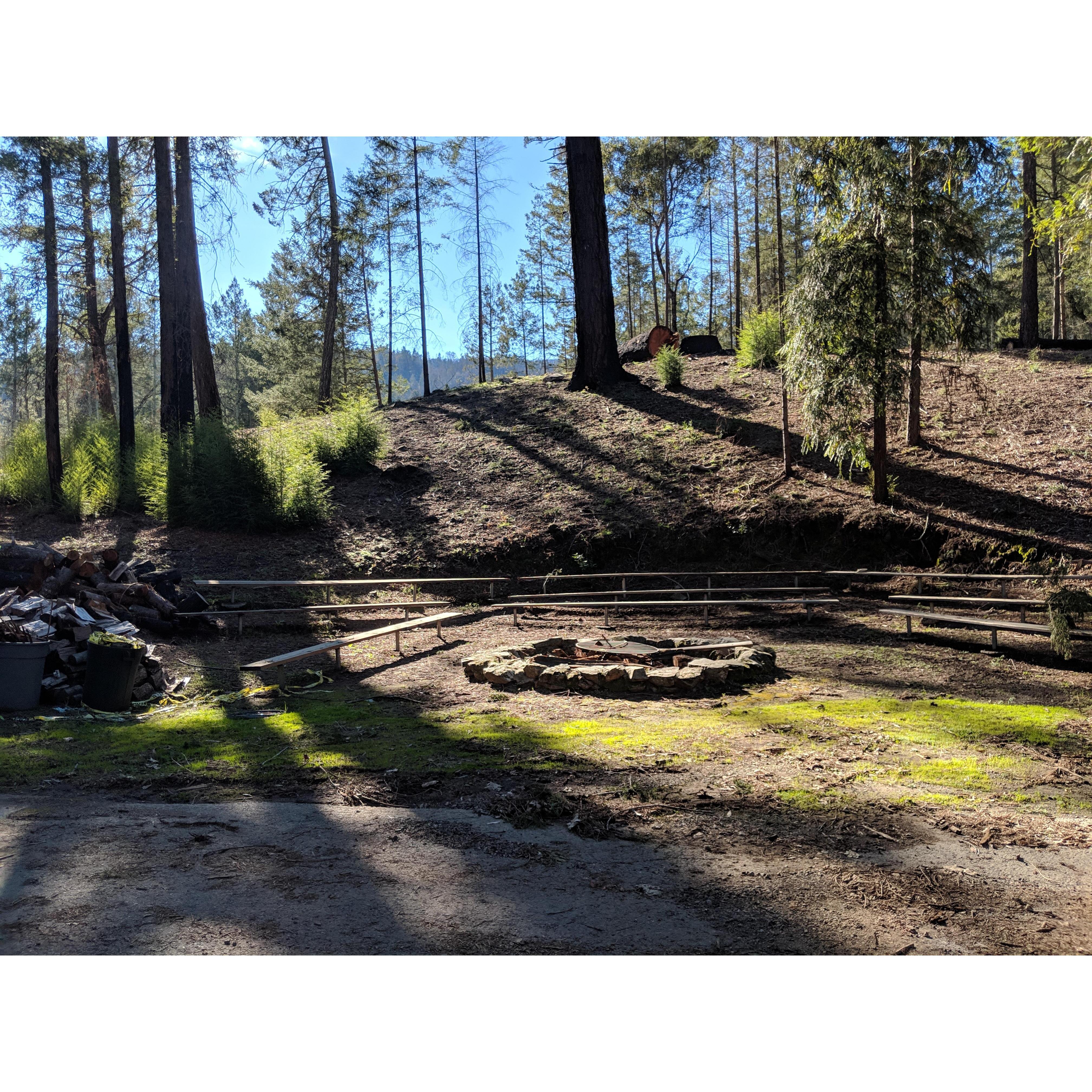 Excited for the stories and cheer we will share around this fire pit among the red woods