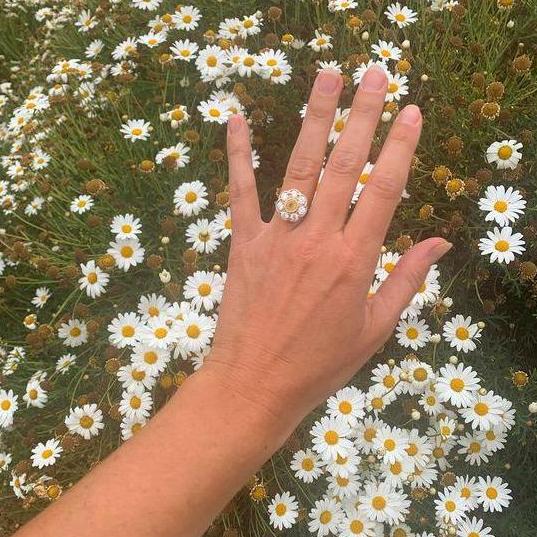 We designed the engagement ring together and Megan Alice at Leucadia Rocks made our dreams come true. It is based off of a vintage design.