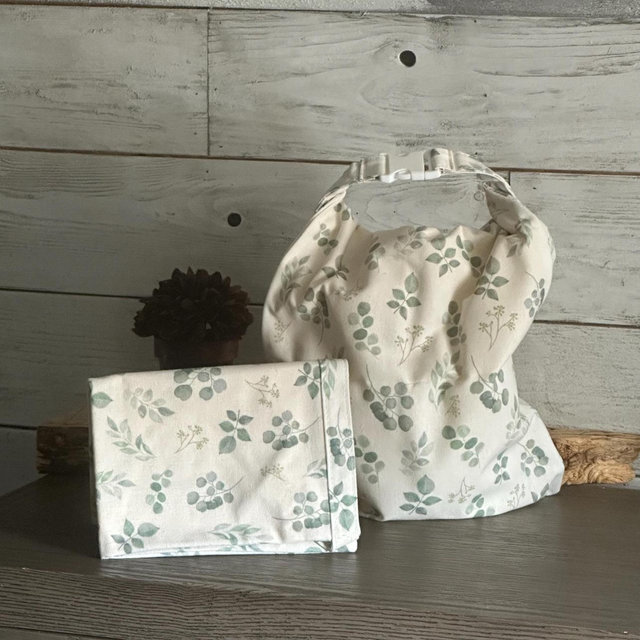 Linen Beeswax Bread Bag - Eucalyptus Flowers