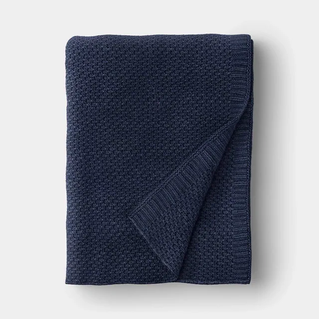 Everyday Knit Throw Blanket Dark Blue - Threshold™