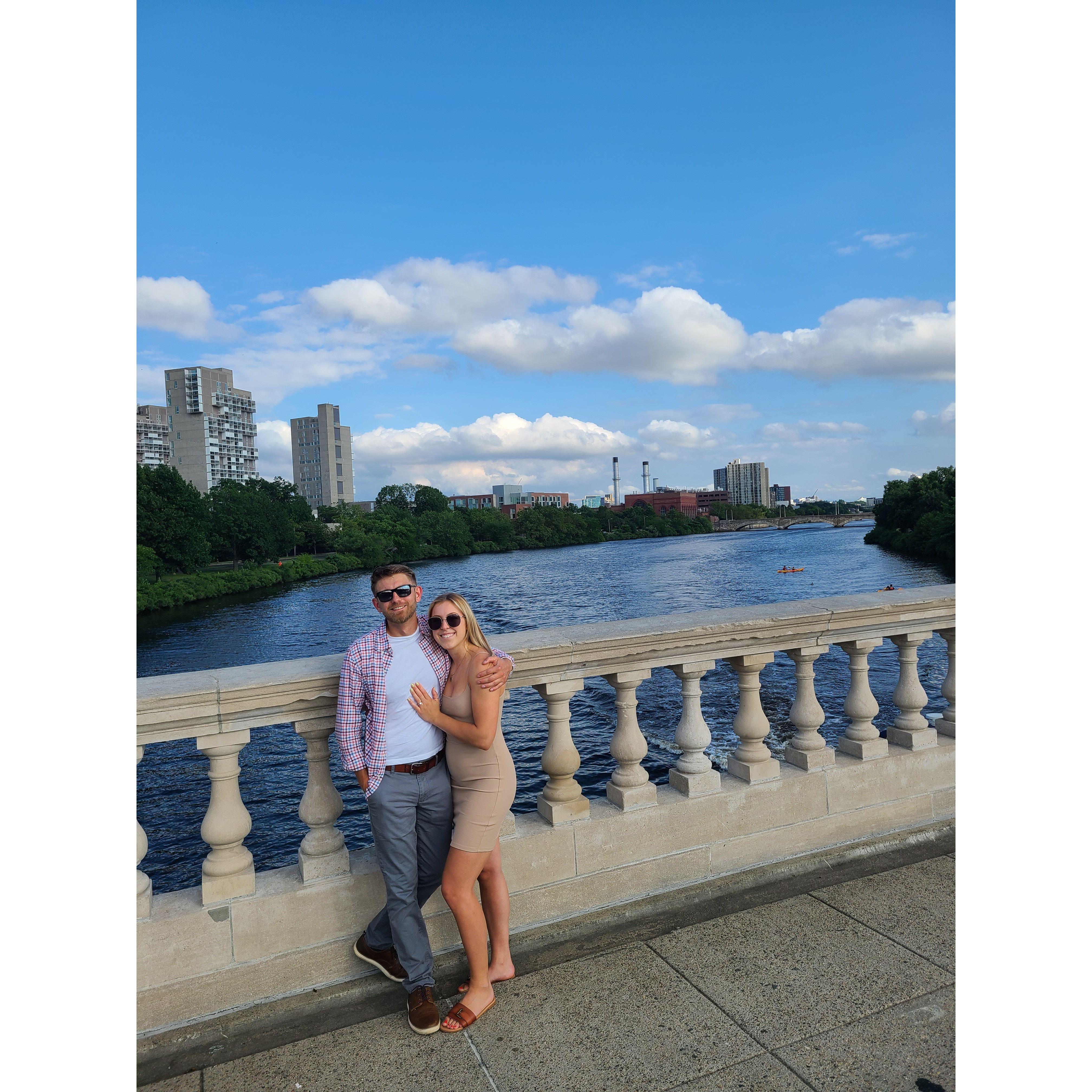 Right after Ryan asked Lauren to marry him on the John W. Weeks Footbridge