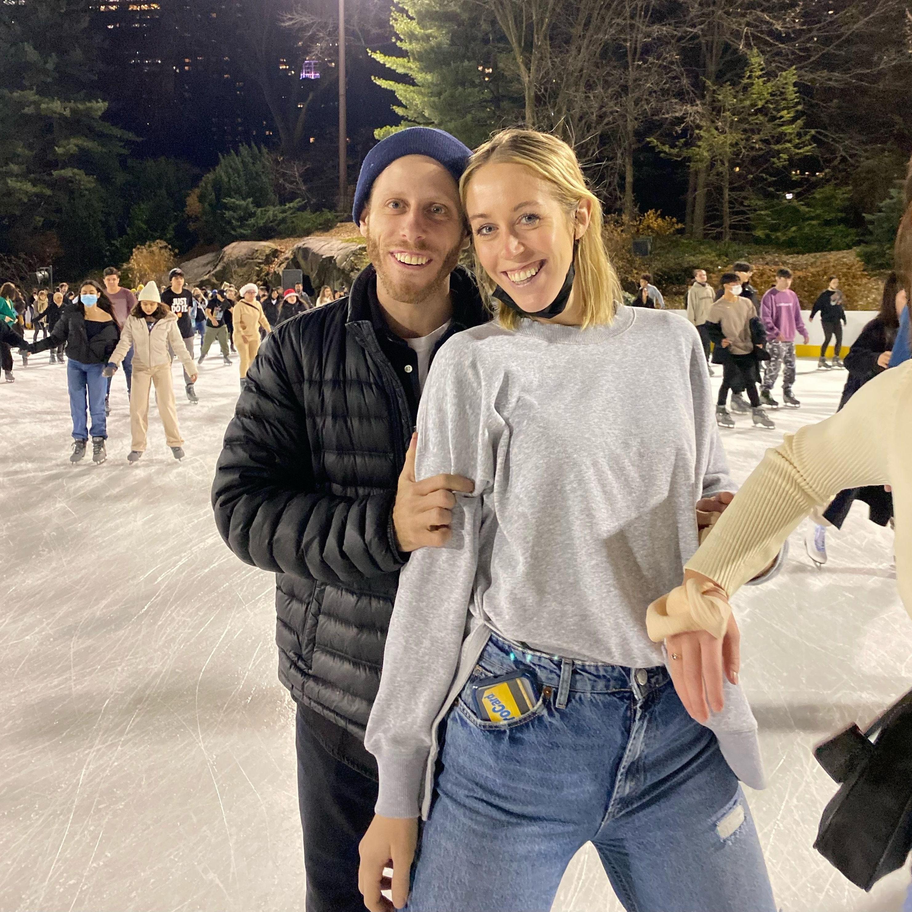 Ice skating in Central Park at Christmas time!