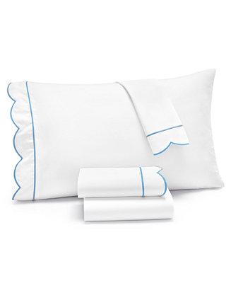 Signature Scallop 4-Pc. Queen Sheet Set, 400 Thread Count 100% Cotton Percale, Created for Macy's