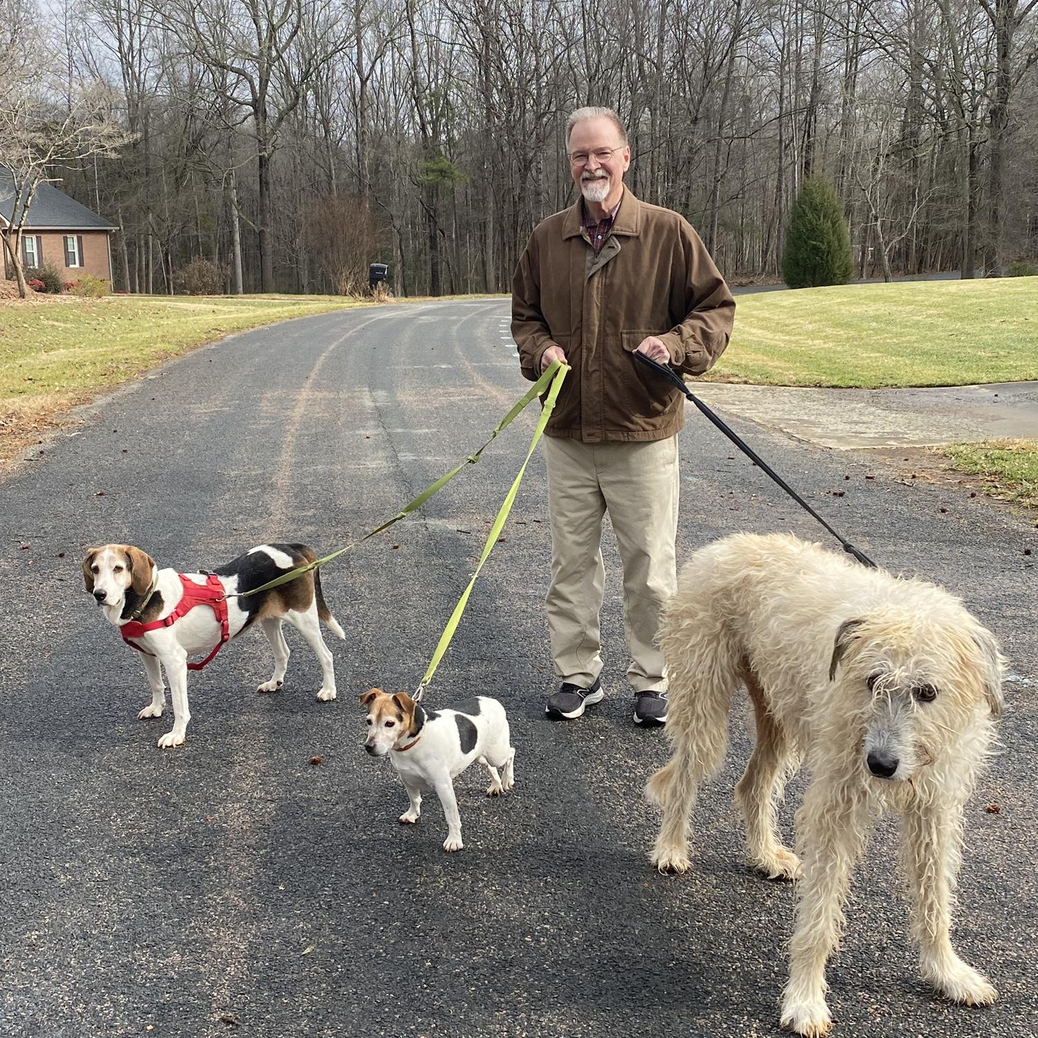 Dog walking Annie, Pippin, Ollie and Mark China Grove, NC - New Year’s Day 2023