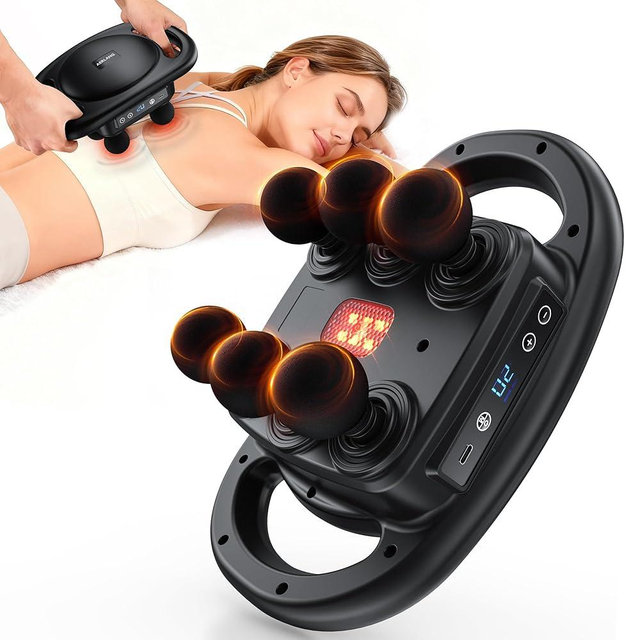 AERLANG Massage Gun Deep Tissue Muscle Massager,Back Massager for Pain Relief,Percussion Multi-Head Massage Gun Tool Handheld Messager with 9 Levels & 4 Modes Gifts for him her Dad mom