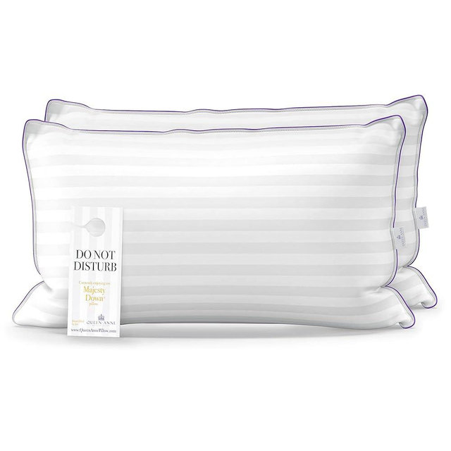 Queen Anne Hotel Collection Pillows – Luxury Down Alternative Bed Pillows (2-Pack, King Medium) – Ultimate Comfort, Hypoallergenic, Made in The USA