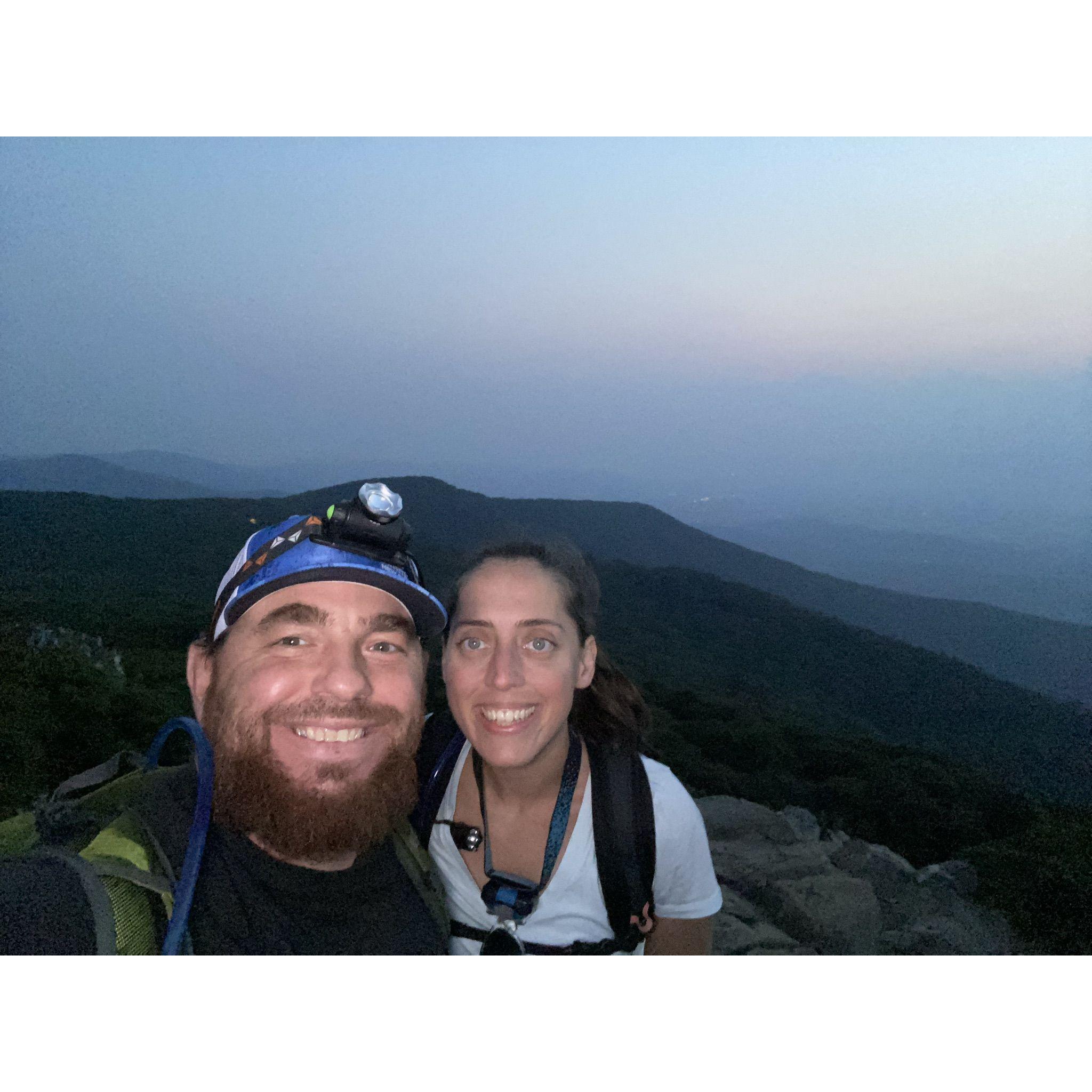 Sunset hike in Shenandoah National Park.