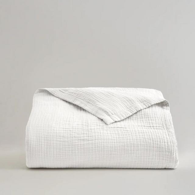 Quince - Organic Airy Gauze Blanket in White - King/Cali King