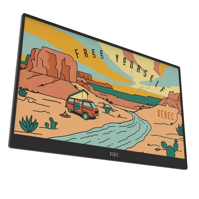 Xebec SoloScreen 15.6" Portable Monitor for Laptops – Full HD 1920x1080, Ultra-Thin Aluminum, Plug and Play, Horizontal & Vertical Orientation