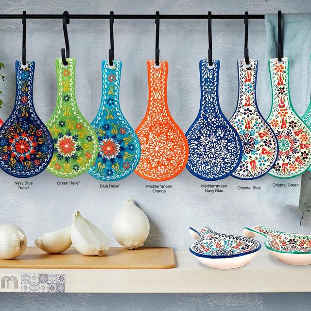 14 Color Ceramic Spoon Rest, Handmade...