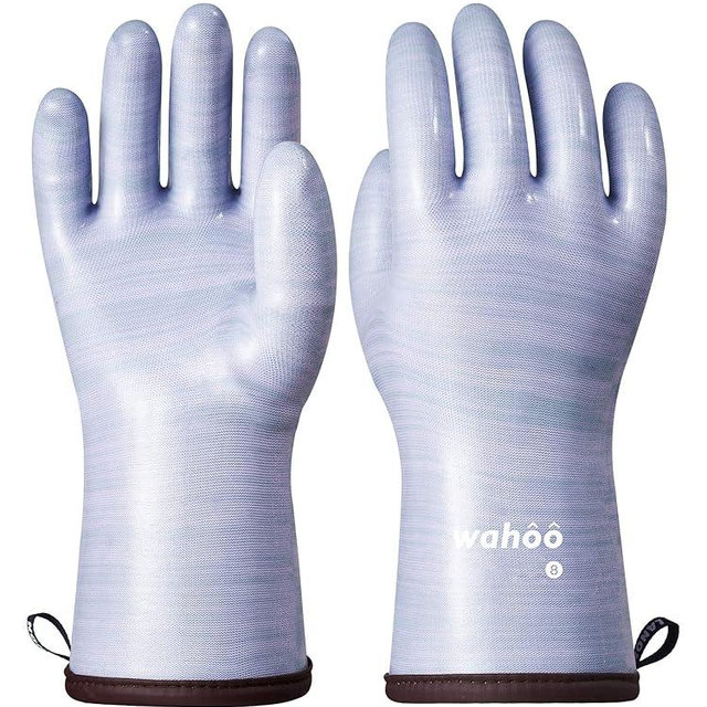 LANON Protection Wahoo Liquid Silicone Smoker Oven Gloves, Food-Contact Grade, Heat Resistant Gloves for Cooking, Grilling, Baking, Purple, M/8