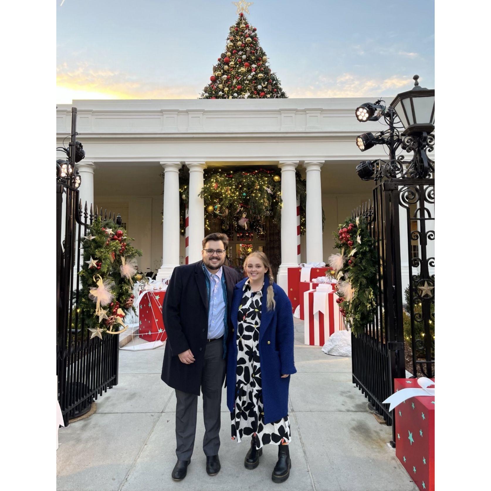 At the White House Christmas party for Gerard's birthday