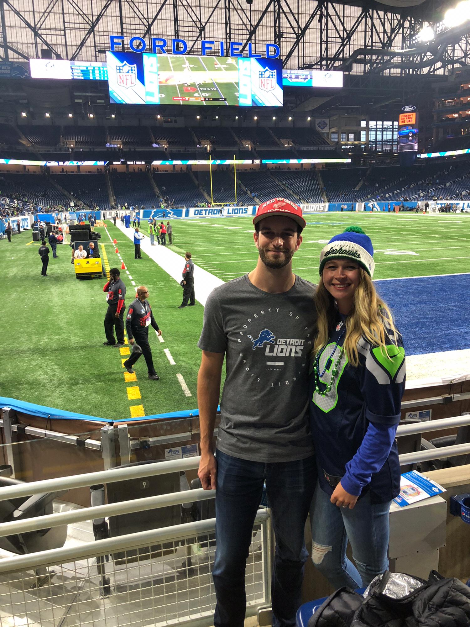 Watching the Seahawks play the Lions in Detroit