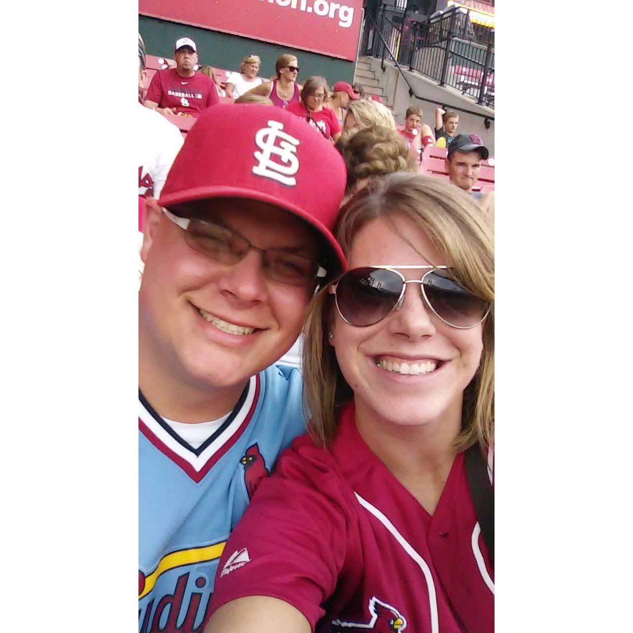 Our first of MANY pictures taken at Cardinal games