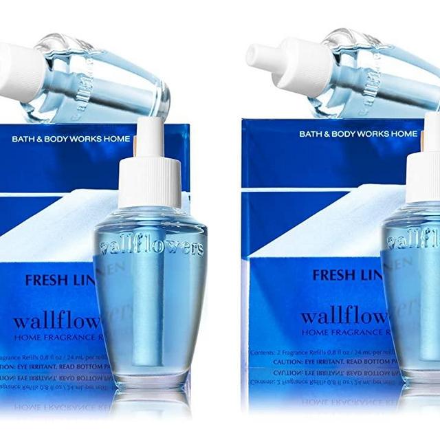 Bath & Body Works Fresh Linen Wallflower Bulb Refills TWO boxes, FOUR bulbs!