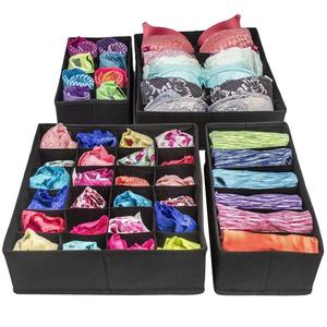 Sorbus Set of 4 Foldable Drawer Dividers, Storage Boxes, Closet Organizers, Under Bed Organizer (Black)