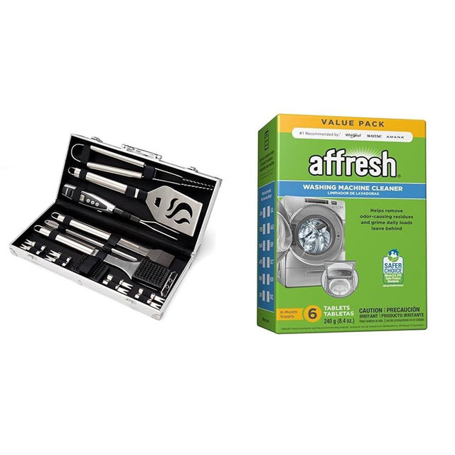 Cuisinart CGS-5020 BBQ Tool Aluminum Carrying Case, Deluxe Grill Set, 20-Piece & Affresh Washing Machine Cleaner, 6 Month Supply, Cleans Front Load and Top Load Washers, Including HE