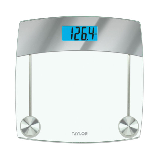 Taylor® Precision Products Digital Glass Bathroom Scale with Stainless Steel Accents, 440-Lb. Capacity