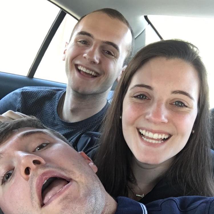 Goofy car rides squeezed in the back seat...