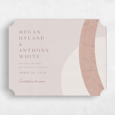 Pink Ticket Wedding Save the Date - Madrid Landscape