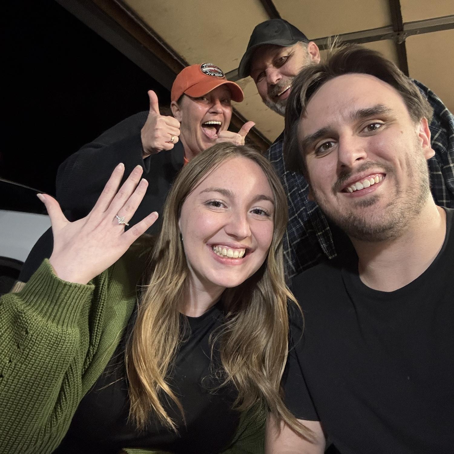 Drove all the way to Rockford, IL, despite the time, to inform and celebrate Foster’s and Miranda’s engagement with her parents!