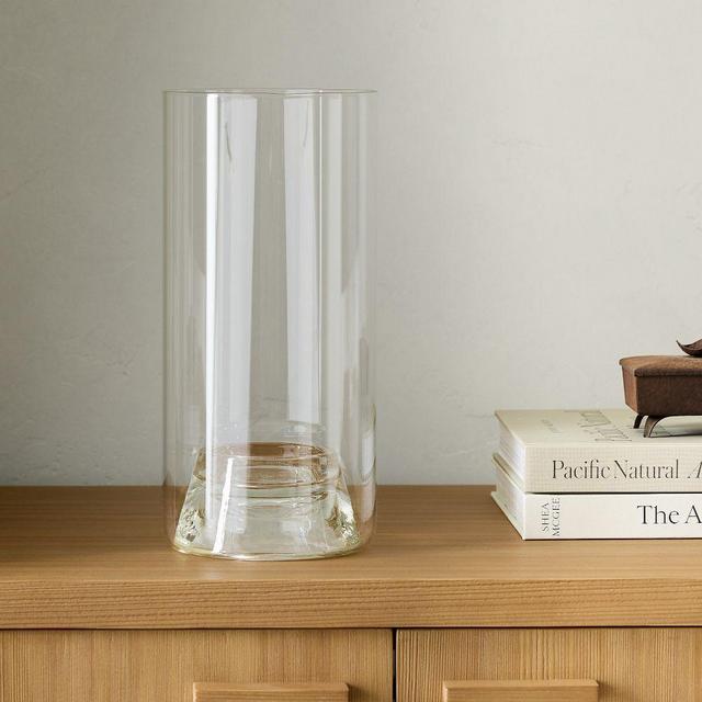 Glenda Glass Pillar Hurricane, 12.1"H