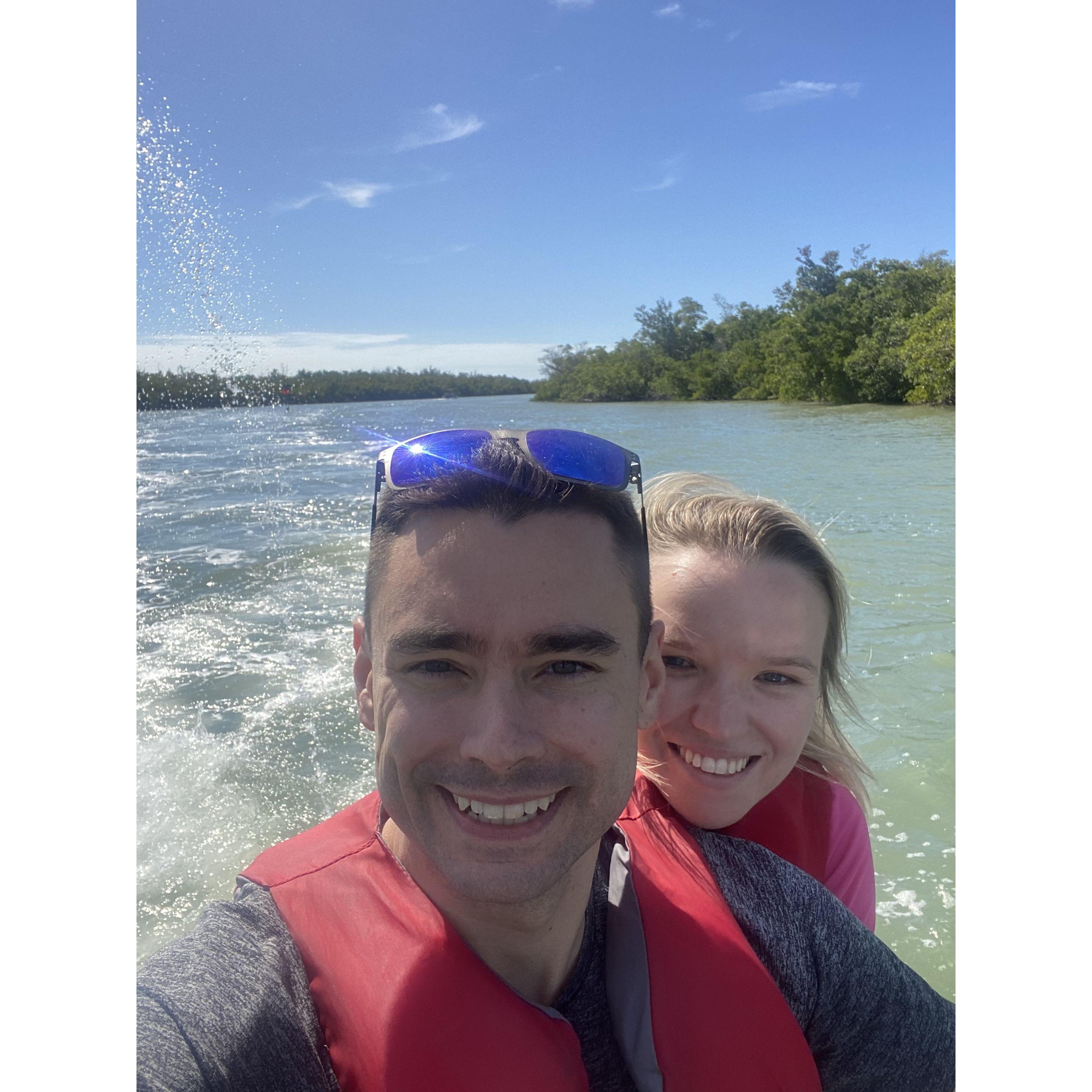 We enjoy jet skiing together