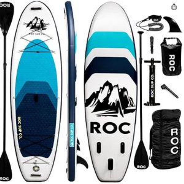 Roc Inflatable Stand Up Paddle Board 10' 6" with Premium SUP Paddle Board Accessories, Wide Stable Design, Non-Slip Comfort Deck for Youth & Adults