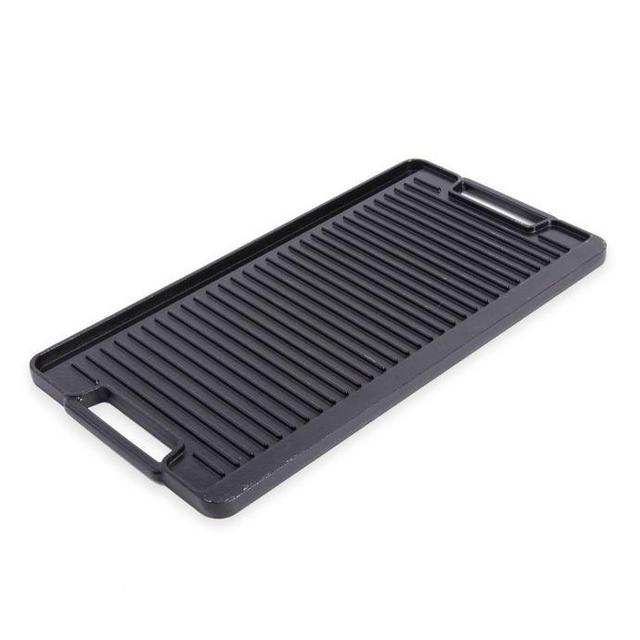 Artisanal Kitchen Supply® Pre-Seasoned Cast Iron Double Burner Grill/Griddle in Black