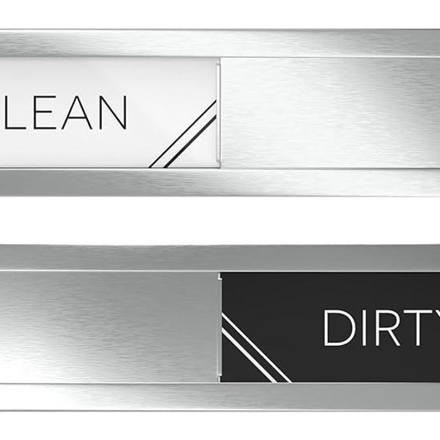 Stainless Steel Clean Dirty Magnet for Dishwasher, Luxury Dishwasher Magnet Clean Dirty Sign with a Protective Backing & Adhesives, Kitchen Accessories Decor, Premium Dirty Clean Dishwasher Magnet