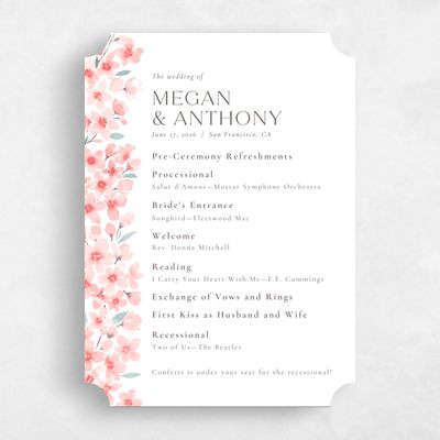 Pink Ticket Wedding Program - Shinya
