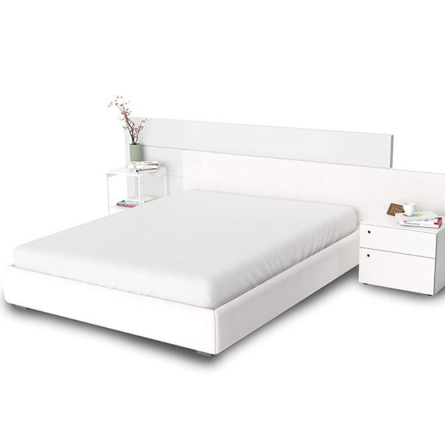 100% Cotton Percale Sheets Queen Size, White, 1 Deep Pocket Fitted Sheet Crisp and Cool Strong Bed Linen