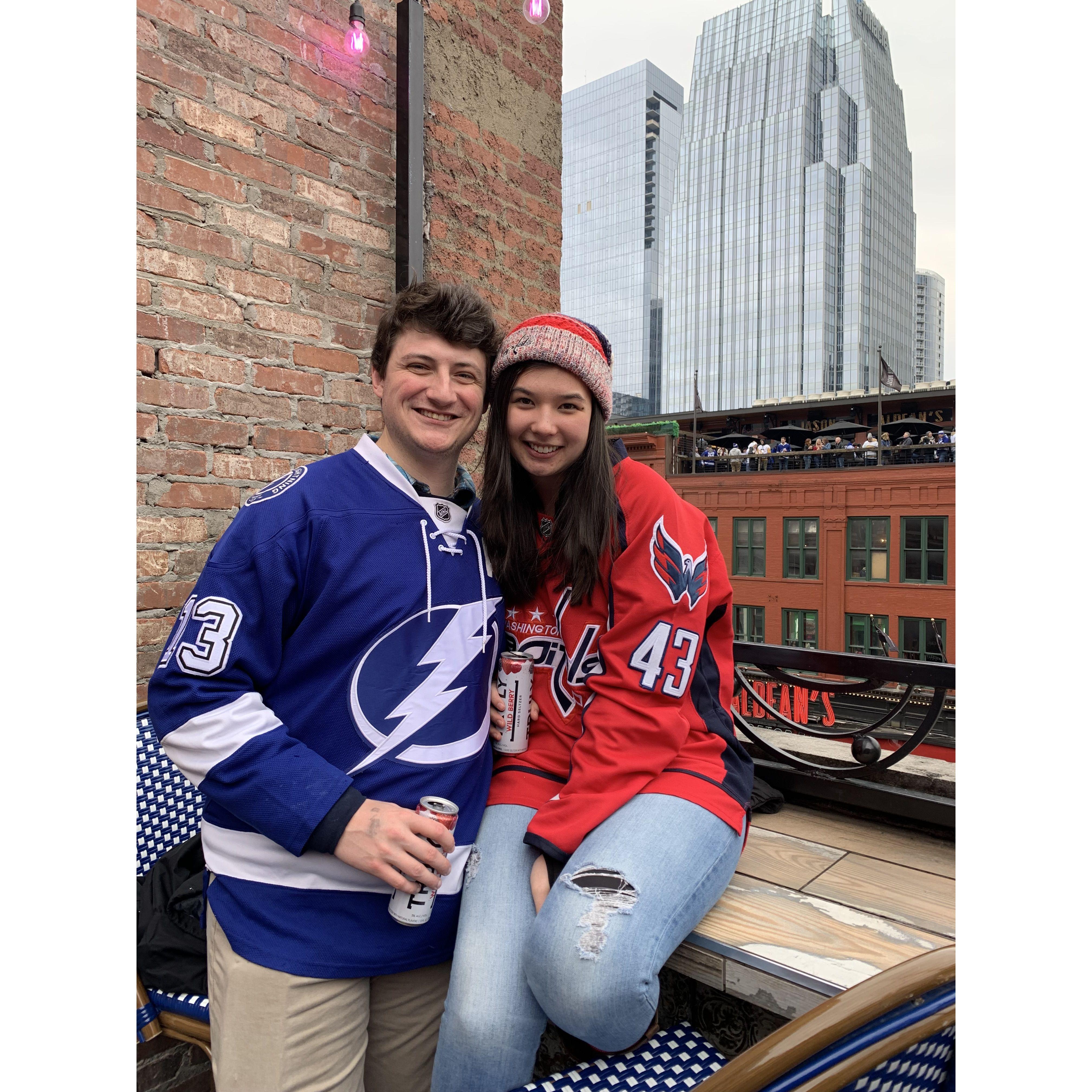 Us on Broadway in Nashville for the Lightning Stadium Series