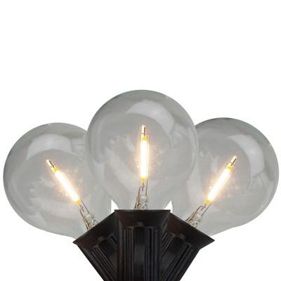 Northlight 10ct Warm White LED G50 Globe Patio Lights, 10ft Black Wire