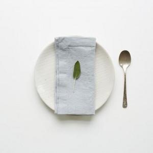 Set of 2 Light Grey Washed Linen Napkins