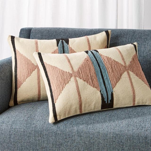 Elda Pink Pattern Pillows 24"x16", Set of 2