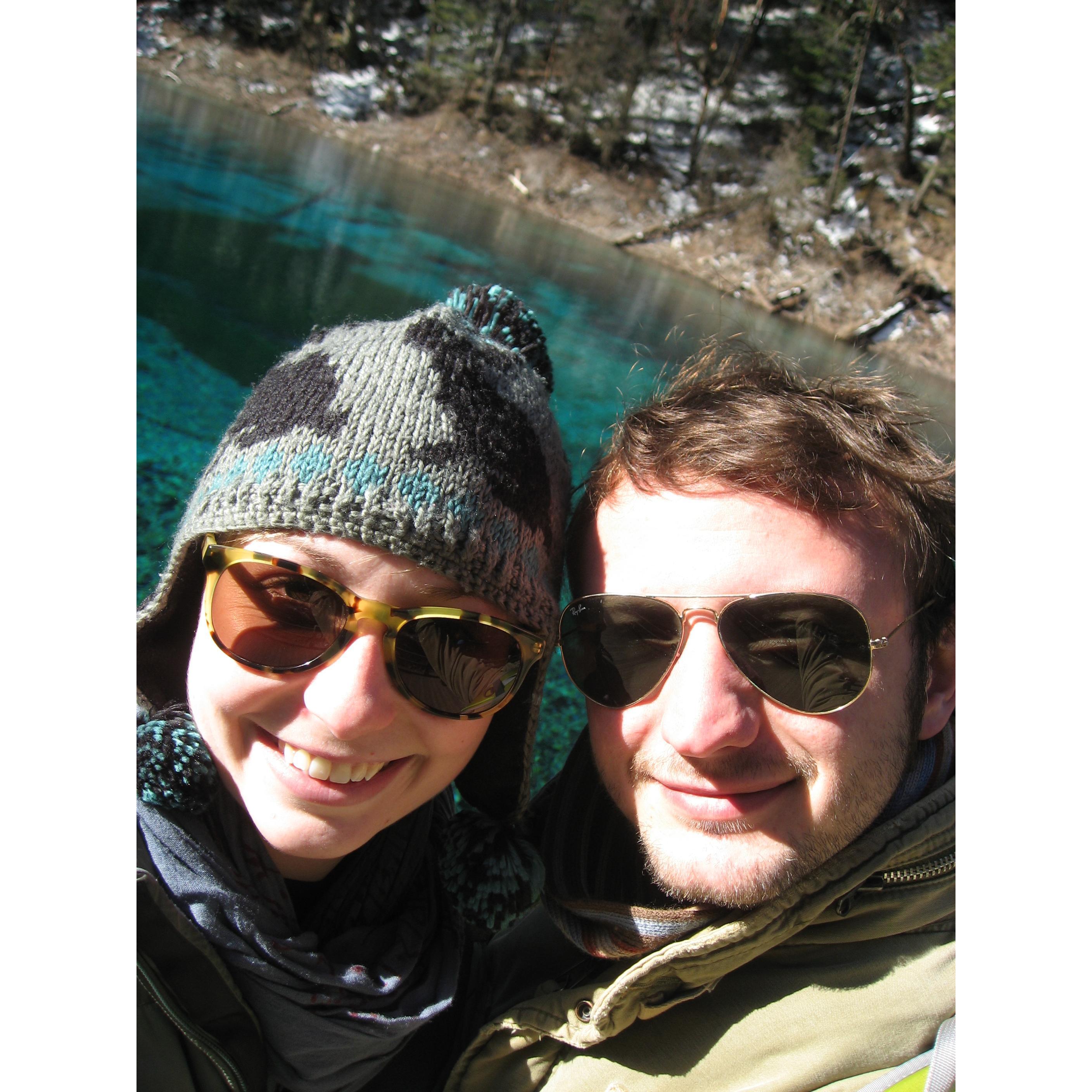 One of the first photos we ever took together in JiuZhaiGou National Park, China in 2012.