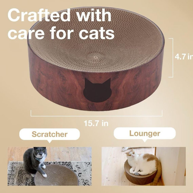 NECOICHI Cozy Cat Scratcher Bowl Toy, Oak, Large - Chewy.com